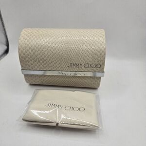 EUC Jimmy Choo Beige Textured Glasses Case